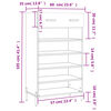 vidaXL Schoenenkast 60x35x105 cm bewerkt hout hoogglans wit