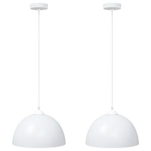 vidaXL Hanglampen 2 st In hoogte verstelbaar E27 30 cm metaal wit