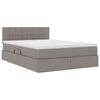 vidaXL Opbergbed met LED met matras met LED Taupe 140 x 190 cm Stof