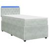 vidaXL Boxspring Bed met Matras en LED Lichtgrijs 90 x 190 cm Fluweel