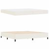 vidaXL Bedframe met matras Cr&egrave;me 200 x 200 cm Stof