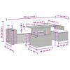 vidaXL 6-delige Loungeset met kussens poly rattan grijs