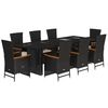 vidaXL 9-delige Tuinset poly rattan zwart