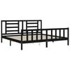 vidaXL Bedframe met hoofdbord massief hout zwart 200x200 cm