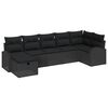 vidaXL Tuin Sofa Set met kussen met opslag 7 pcs Zwart poly rattan