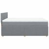 vidaXL Boxspring met matras stof lichtgrijs 140x200 cm