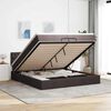 vidaXL Ottoman bed met matras 200x200 cm stof donkerbruin