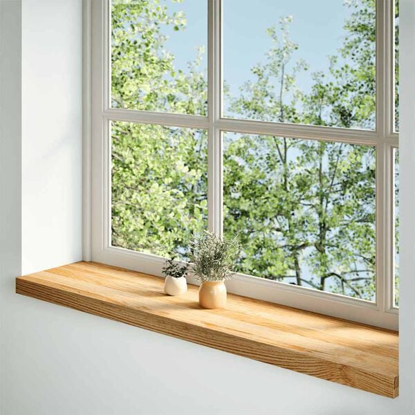 vidaXL Vensterbanken 2 st 100x30x2 cm massief eikenhout lichtbruin