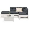 vidaXL 5-delige Loungeset met kussens massief grenenhout wit
