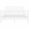 vidaXL Bedframe met hoofd- en voeteneinde metaal wit 140x190 cm