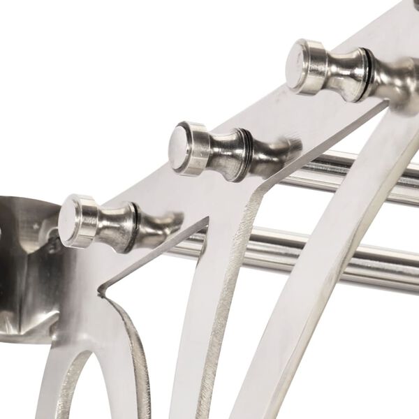 vidaXL Bagagerek met kleerhangers en spiegel wandmontage aluminium