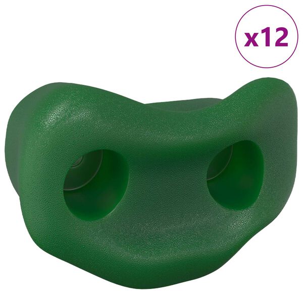 vidaXL Klimgreep 12 pcs Groen 100 x 67 x 43 mm PP