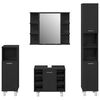 vidaXL Badkamermeubelset 4 pcs Zwart 30 x 30 x 179.5 cm Bewerkt hout