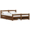 vidaXL Bedframe met 4 lades massief grenenhout honingbruin 140x200 cm
