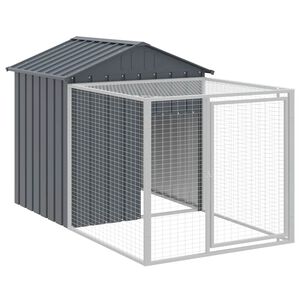 vidaXL Kippenhok met ren antraciet 117x201x123 cm gegalvaniseerd staal