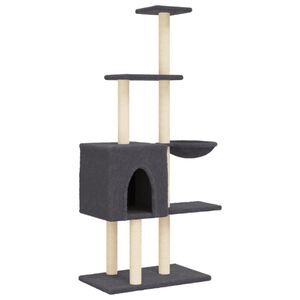 vidaXL Kattenmeubel met sisal krabpalen 145 cm donkergrijs
