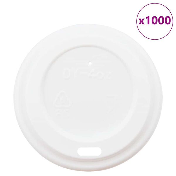 vidaXL Papieren koffiebekerdeksels Ø60 mm 4oz 1000 st kunststof wit