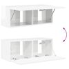 vidaXL TV Wandkast Set Wandgemonteerd 4 pcs Hoogglans wit Bewerkt hout