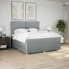 vidaXL Boxspring met matras stof lichtgrijs 200x200 cm