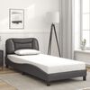 vidaXL Bedframe met LED zonder matras "Hvar" grijs 90x190 cm