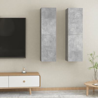 vidaXL Tv-meubelen 2 st 30,5x30x110 cm spaanplaat betongrijs