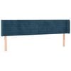 vidaXL Hoofdbord met randen 203x16x78/88 cm fluweel donkerblauw