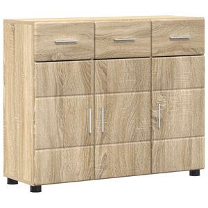 vidaXL Dressoir FLORIN Sonoma Eiken 88,5 x 30,5 x 73 cm Bewerkt hout