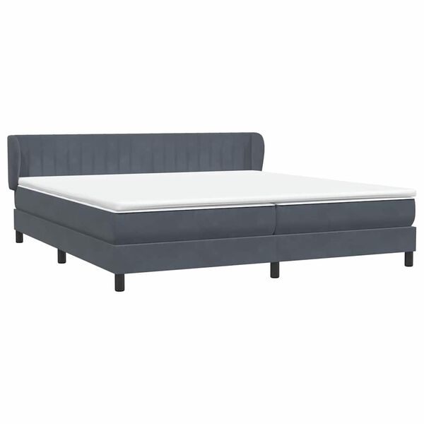 vidaXL Boxspring met matrassen fluweel donkergrijs 180x210 cm