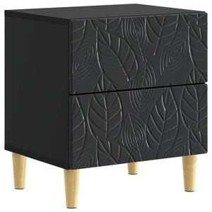 vidaXL Nachtkastje Zwart 43 x 34,5 x 48 cm Bewerkt hout