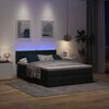 vidaXL Bed poef met matras en LED's 140x200 cm stof zwart