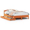 vidaXL Bedframe zonder matras massief grenenhout wasbruin 135x190 cm