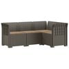 vidaXL 4-Zits Tuin Sofa met Kussens Rattan Look PP Lichtgrijs