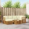 vidaXL Sofa-Sets 7 pcs Natuurlijk en Cr&egrave;me Massief Acaciahout