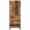 vidaXL Hoge kast met lade 2 pcs Oud Hout 69,5 x 34 x 180 cm