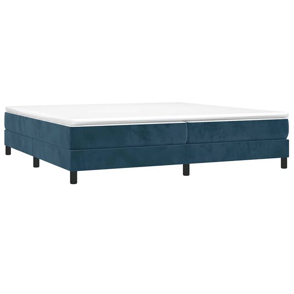 vidaXL Boxspring met matras fluweel donkerblauw 200x200 cm
