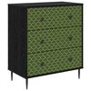 vidaXL Ladekast GELEEN Groen geometrisch patroon 66 x 36,5 x 76 cm