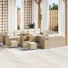 vidaXL Tuin Sofa Set met kussen 13 pcs Beige poly rattan