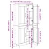 vidaXL Hoge kast 2 pcs Oudhout Bewerkt hout
