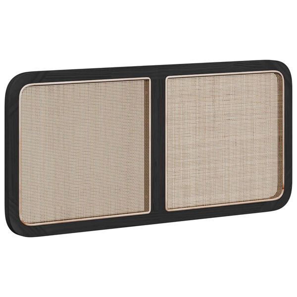 vidaXL Hoofdbord met hoofdeinde Zwart 120 x 55 x 3 cm Rattan
