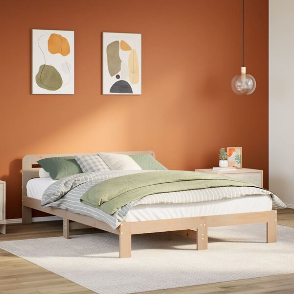 vidaXL Bedframe zonder matras massief grenenhout 140x200 cm