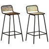 vidaXL Barstoelen 2 st massief gerecycled hout
