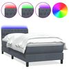 vidaXL Boxspring met matras en LED fluweel donkergrijs 100x210 cm