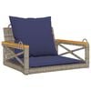 vidaXL Schommelbank met kussens 63x62x40 cm poly rattan grijs