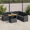 vidaXL 7-delige Loungeset met kussens poly rattan zwart