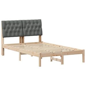 vidaXL Bedframe met Gevoerd Hoofdgedeelte Bruin 120 x 200 cm