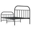 vidaXL Bedframe met hoofd- en voeteneinde metaal zwart 107x203 cm