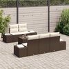vidaXL Tuin Sofa Set met kussen 6 pcs Bruin en Crème poly rattan