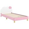 vidaXL Bedframe voor kinderen met hoofdbord Roze 90 x 200 cm PU