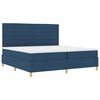 vidaXL LED Box Spring Bed met matras Blauw 200 x 200 cm Stof