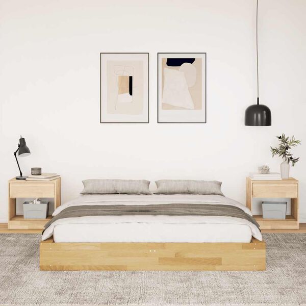 vidaXL Bedframe zonder matras 160x200 cm massief hout eiken